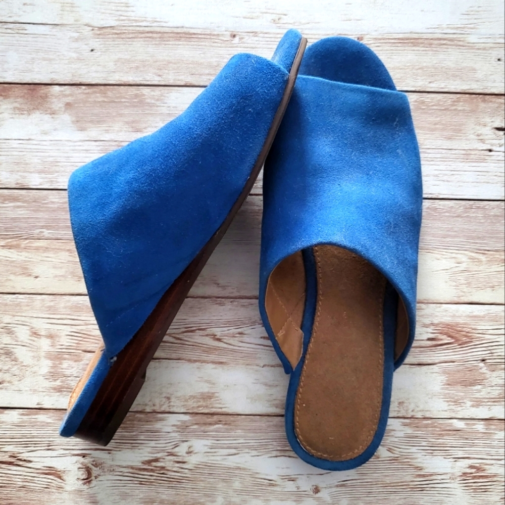 Aerosoles suede royal blue slippers women sz 5